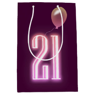 21e verjaardag Neon Sign en Balloon Medium Cadeauzakje