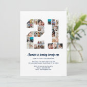 21e verjaardag nummer 21 aangepaste fotocollage kaart (Staand voorkant)