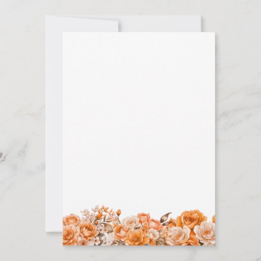 21e Verjaardag Oranje Roos Bloemenfeest Kaart (Achterkant)