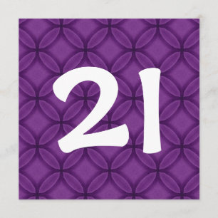 21e verjaardag Paarse cirkels Sjabloon W1060 Kaart