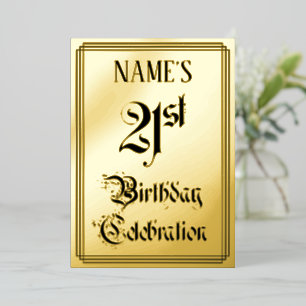 21e verjaardag Partij — Elegant Manuscript + de Na Folie Uitnodiging