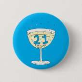 21e verjaardag pin badge 21 jaar viering ronde button 5,7 cm (Voorkant)