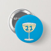 21e verjaardag pin badge 21 jaar viering ronde button 5,7 cm (Voorkant /achterkant)