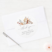 21e Verjaardag Pompoen Herfst Bloem Dank u Ronde Sticker (Envelop)