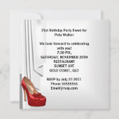 21e verjaardag Red White Cocktail Shoe Kaart (Achterkant)