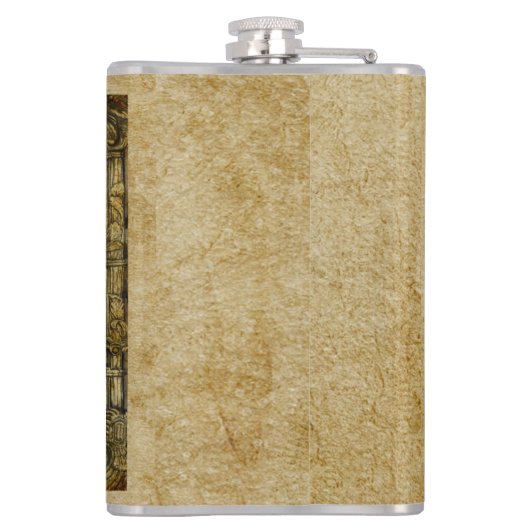 21e Verjaardag Retro Rustiek Monogram Foto Heupfles (Achterkant)