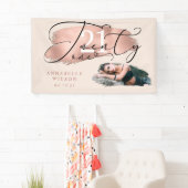 21e verjaardag Roos Gold & roze foto Spandoek (Insitu)