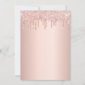 21e verjaardag roos goud glitter druppelt roze gla kaart (Achterkant)