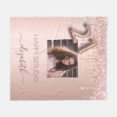 21e verjaardag roos gouden glitter verbluffende fo fleece deken (Voorkant (Horizontaal))