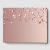 21e verjaardag roos gouden sterren roze gastenboek (Achterkant)