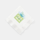 21e Verjaardag Roze Blauwe Cake Aangepaste Naam Servet (Hoek)