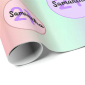 21e verjaardag roze paarse roos goud iriserend cadeaupapier (Rol Hoek)