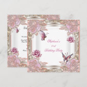 21e verjaardag Roze roze roze vlinder Kaart (Voorkant / Achterkant)