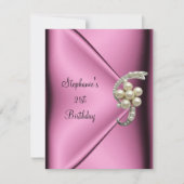 21e verjaardag Roze Zijde Zijderjuffrouw meisje Kaart (Voorkant)