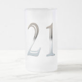 21e verjaardag Silver Number 21 Matglas Bierpul (Center)