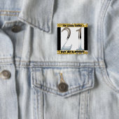 21e verjaardag Silver Number 21 Vierkante Button 5,1 Cm (In situ)