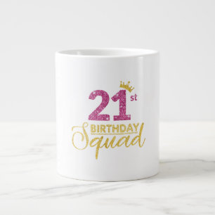 21e verjaardag Squad Party Kroon Roze Goud Extra Grote Beker