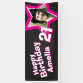 21e verjaardag ster aangepaste foto banner (Verticaal)