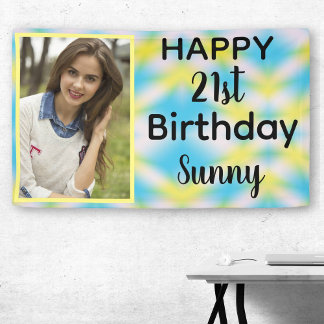 21e verjaardag stropdas verf een foto spandoek