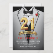 21e verjaardag Tuxedo uitnodiging (Voorkant)