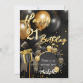 21e verjaardag Uitnodiging Kaart Sjabloon (Voorkant)