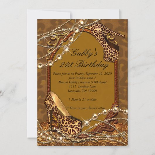 21e verjaardag Uitnodiging, uitnodiging voor drukw (Voorkant)