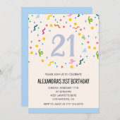 21e verjaardag Uitnodigingen Confetti (Voorkant / Achterkant)