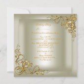 21e verjaardag van Cream Gold Diamond Kaart (Achterkant)