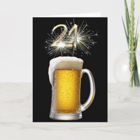 21e verjaardag van de bier en de Sparklers Kaart (Voorkant)