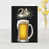 21e verjaardag van de bier en de Sparklers Kaart (Gele Bloem)