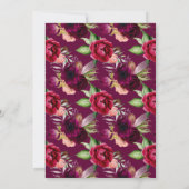 21e verjaardag van de bogundy florals roos gouden  kaart (Achterkant)