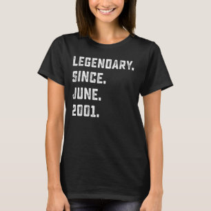 21e verjaardag van de cadeau sinds juni 2001 21 ja t-shirt