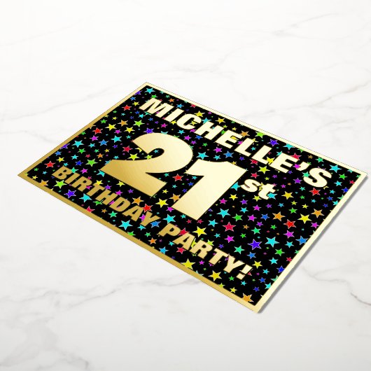 21e verjaardag van de gevechtsdag - vun, kleurrijk folie uitnodiging (Gedraaid)