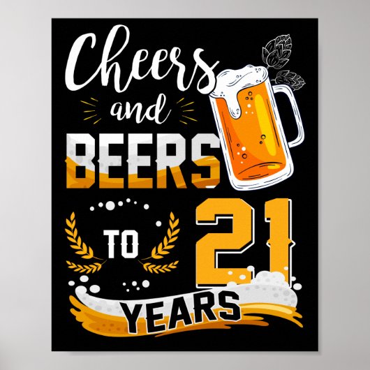 21e verjaardag van de kaasmakerij en bier tot 21 j poster (Voorkant)