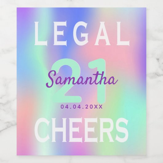 21e verjaardag van de regenboogpartij wettelijk mo wijn etiket (Enkel label)