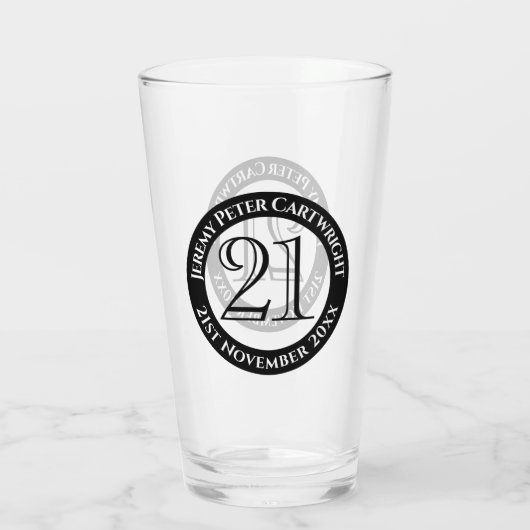 21e verjaardag van het gevierd glas (Achterkant)