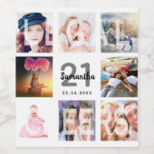 21e verjaardag van het wetsbaarder fotocollage wijn etiket (Enkel label)