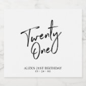 21e verjaardag van het zwart-witbriefje bier etiket (Enkel label)