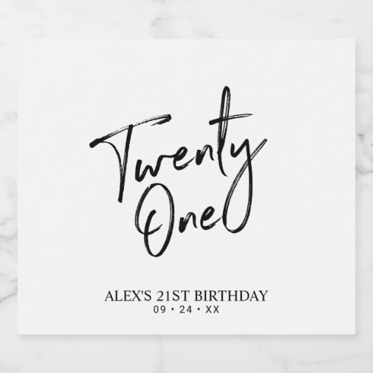 21e verjaardag van het zwart-witbriefje bier etiket (Enkel label)
