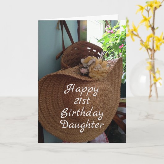 **21E VERJAARDAG** WENST "MOOIE DOCHTER" KAART (Gele Bloem)