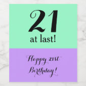 21e verjaardag wijnlabel cadeau wijn etiket (Enkel label)