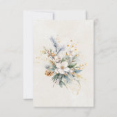 21e Verjaardag Winter White Floral Greenery Bedankkaart (Achterkant)