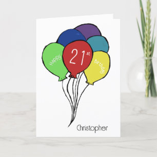 21e verjaardag zoon/kleinzoon feestdagen kaart
