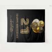 21e verjaardag zwart goud luipaard naam schrift wandkleed (Voorkant (horizontaal))