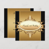 21e verjaardag Zwarte Bronze Gold Kaart (Voorkant / Achterkant)