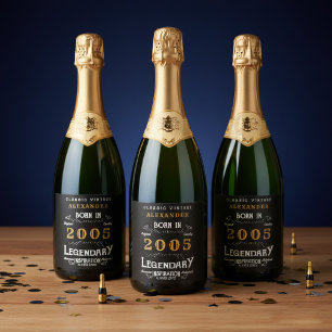 21e Verjaardags Legende Voeg Je Naam Toe 2005 Vint Sparkling Wijnetiket