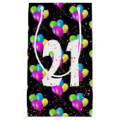 21e Verjaardagsballonnen en Confetti Kleine Gift B Klein Cadeauzakje (Voorkant)