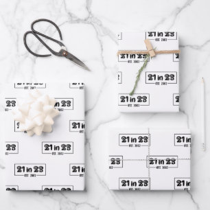 21e verjaardagscadeau 21 in 23 Est 2002 Inpakpapier Vel