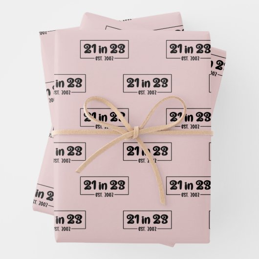 21e verjaardagscadeau 21 in 23 Est 2002 Inpakpapier Vel (In situ)