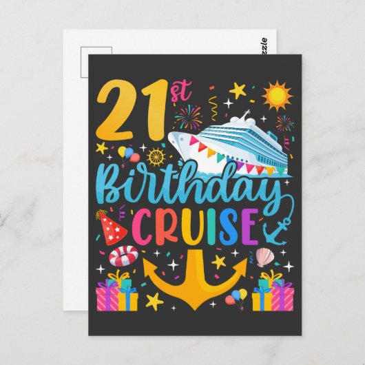 21e verjaardagscruise B-Day Party Briefkaart (Voorkant / Achterkant)